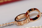 ⭐Miroze LOVE NECKLACE PINK GOLD AND SILVER