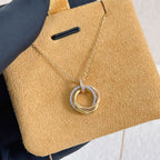 ⭐Miroze TRINITY NECKLACE SILVER GOLD PINK GOLD DIAMONDS