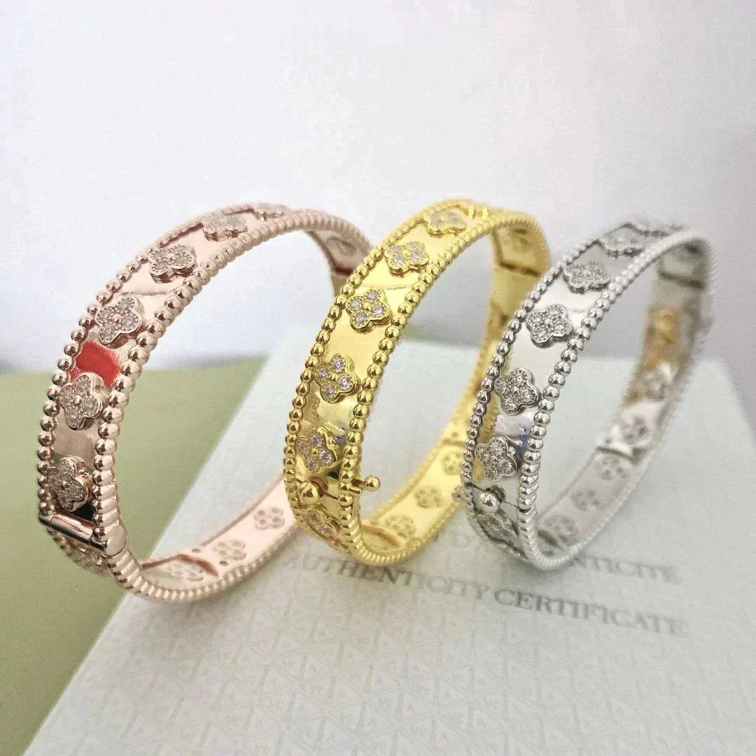 [⭐Miroze]CLOVER BRACELET 8MM DIAMONDS