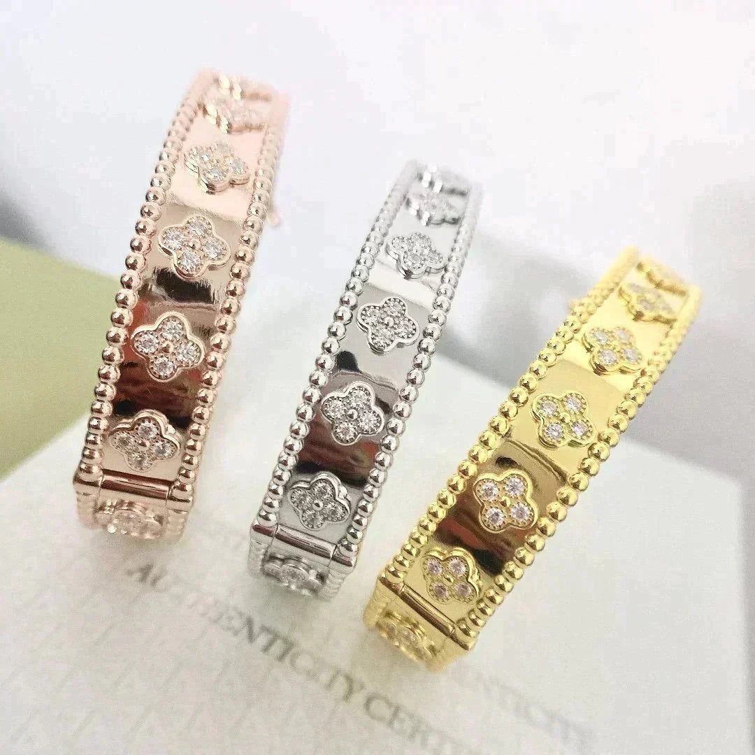 [⭐Miroze]CLOVER BRACELET 8MM DIAMONDS