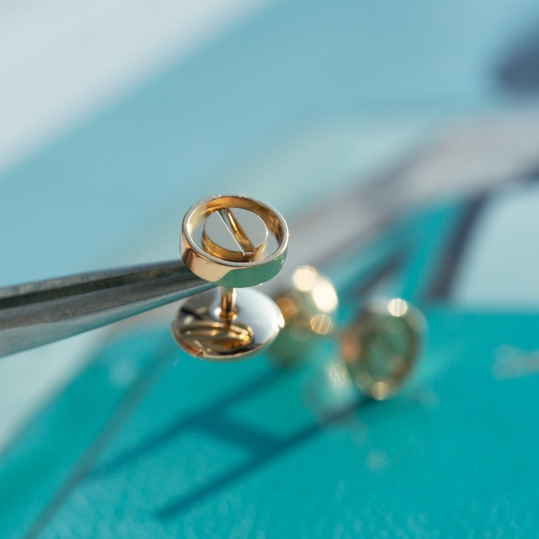 [⭐Miroze]LOVE EARRINGS PINK GOLD 10MM