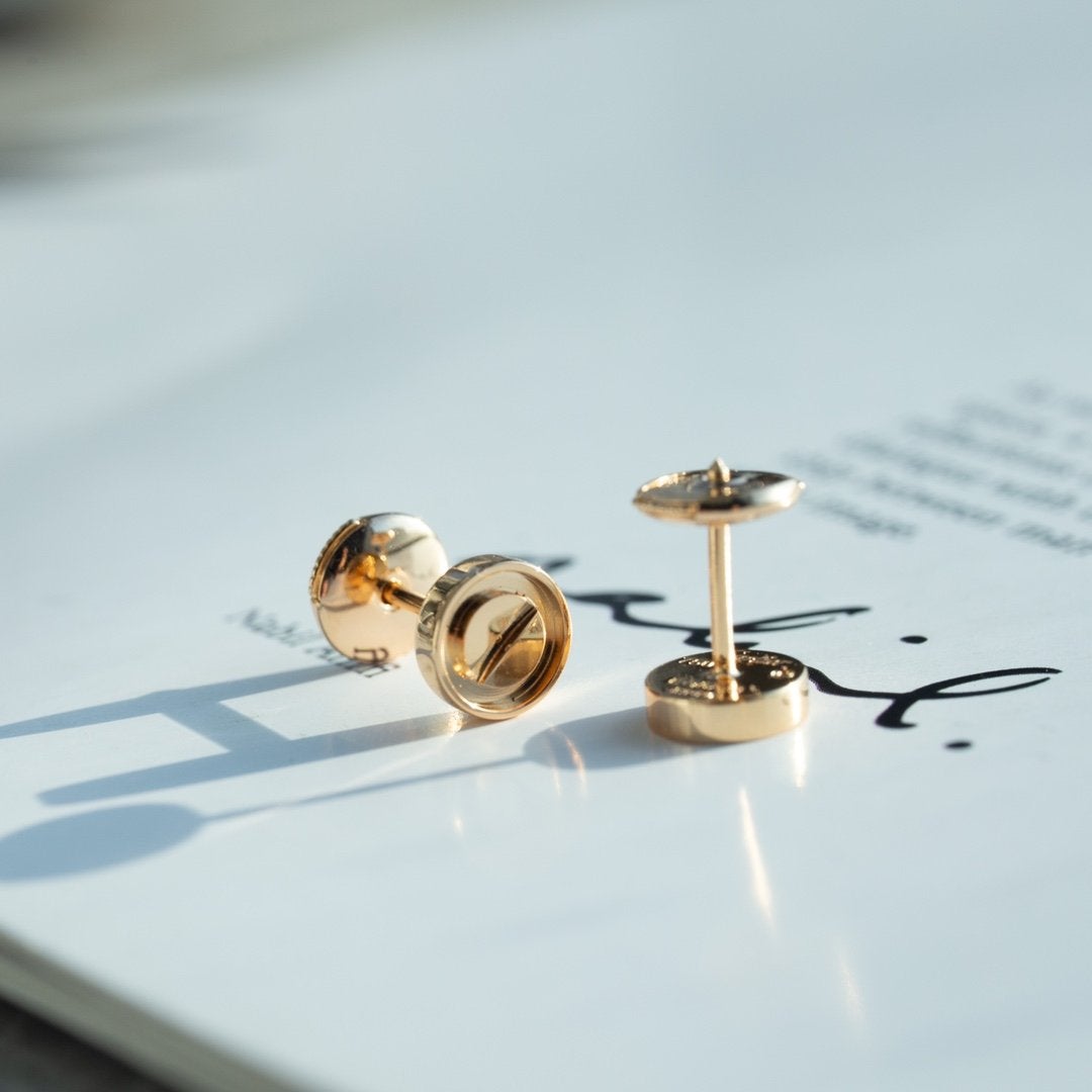 [⭐Miroze]LOVE EARRINGS PINK GOLD 10MM