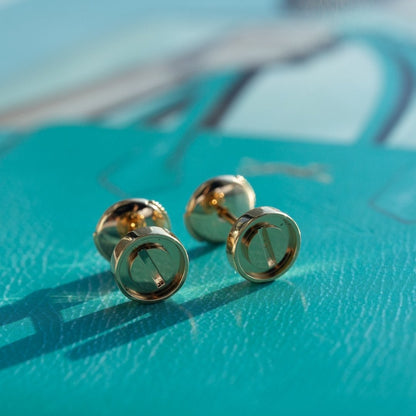[⭐Miroze]LOVE EARRINGS PINK GOLD 10MM