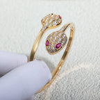 [⭐Veya]SERPENTI BRACELET PINK GOLD DIAMOND DOUBLE SNAKE