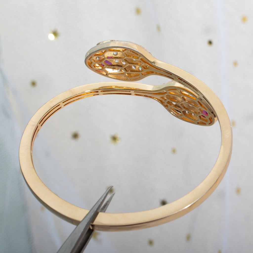 [⭐Veya]SERPENTI BRACELET PINK GOLD DIAMOND DOUBLE SNAKE
