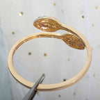 [⭐Veya]SERPENTI BRACELET PINK GOLD DIAMOND DOUBLE SNAKE