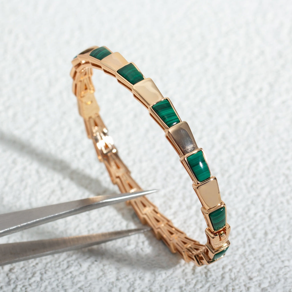 [⭐Veya]SERPENTI BRACELET PINK GOLD MALACHITE
