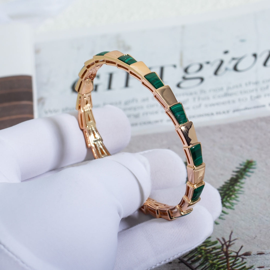 [⭐Veya]SERPENTI BRACELET PINK GOLD MALACHITE