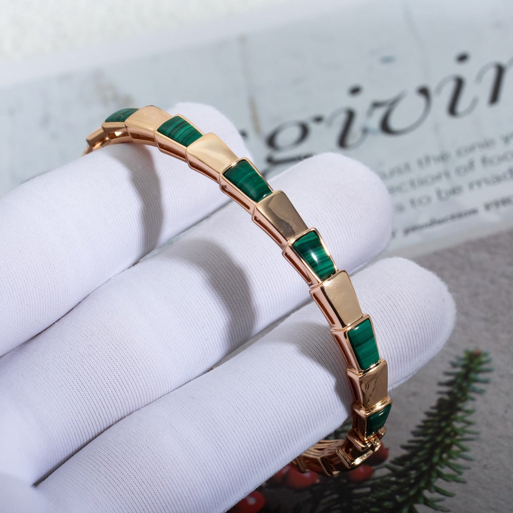 [⭐Veya]SERPENTI BRACELET PINK GOLD MALACHITE