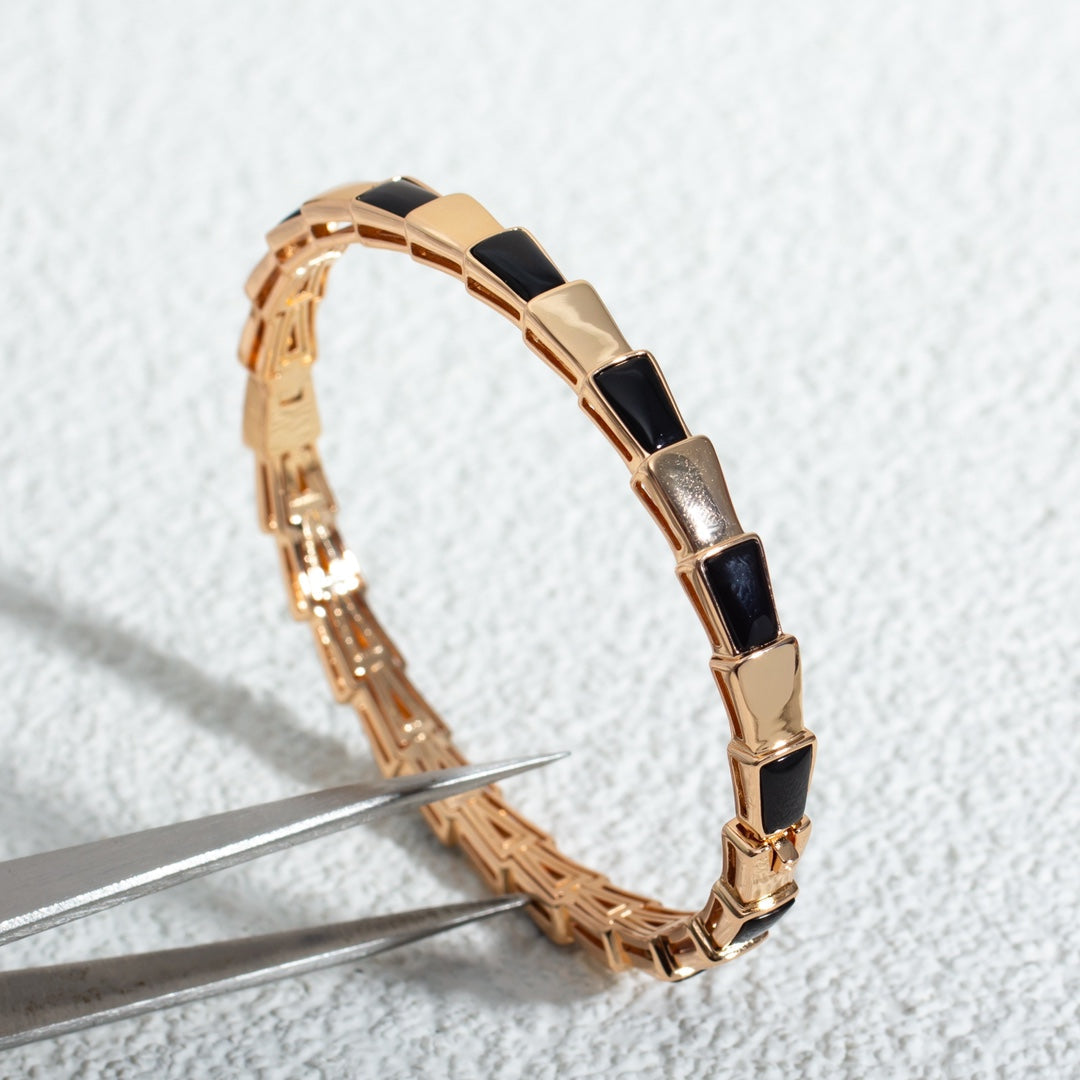 [⭐Veya]SERPENTI BRACELET PINK GOLD ONYX
