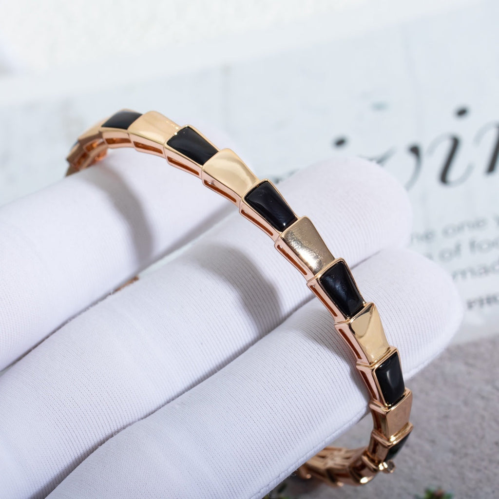[⭐Veya]SERPENTI BRACELET PINK GOLD ONYX