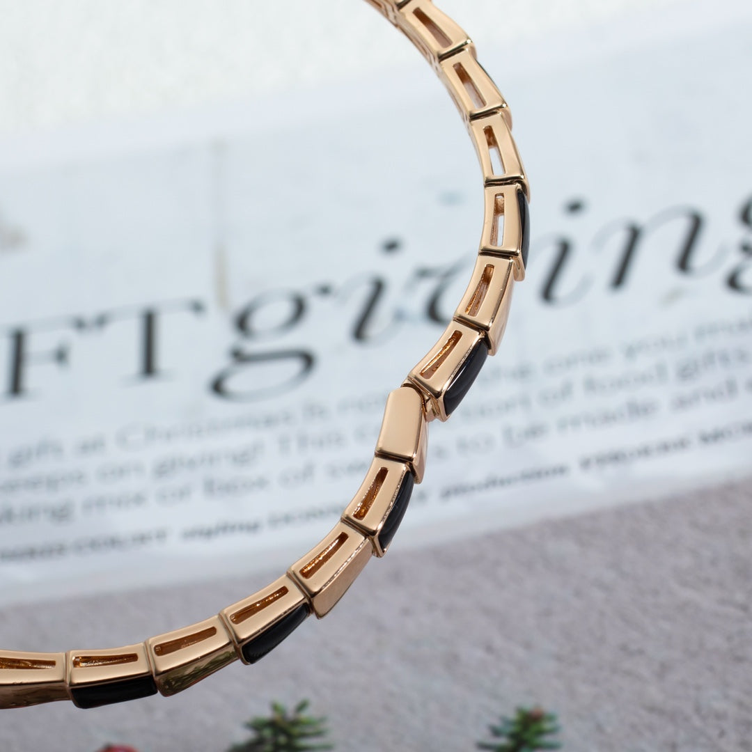 [⭐Veya]SERPENTI BRACELET PINK GOLD ONYX