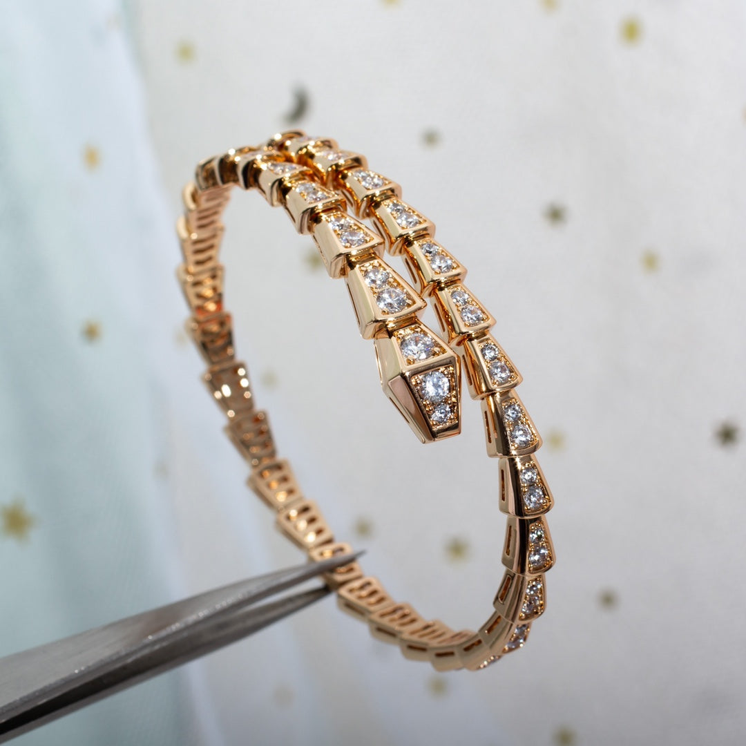 [⭐Veya]SERPENTI BRACELET 6.8MM PINK GOLD DIAMOND