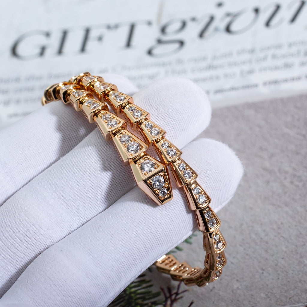 [⭐Veya]SERPENTI BRACELET 6.8MM PINK GOLD DIAMOND