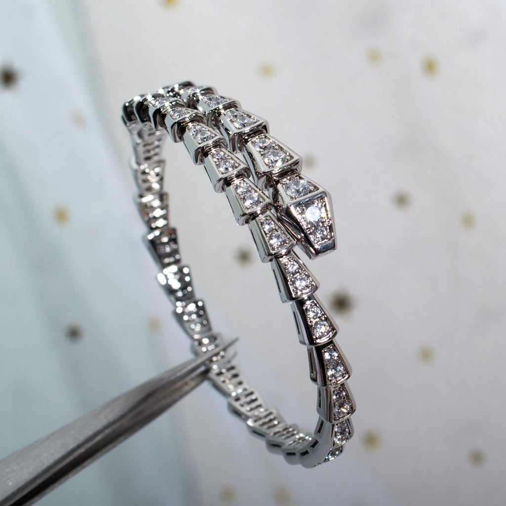 [⭐Veya]SERPENTI BRACELET 6MM SILVER DIAMOND