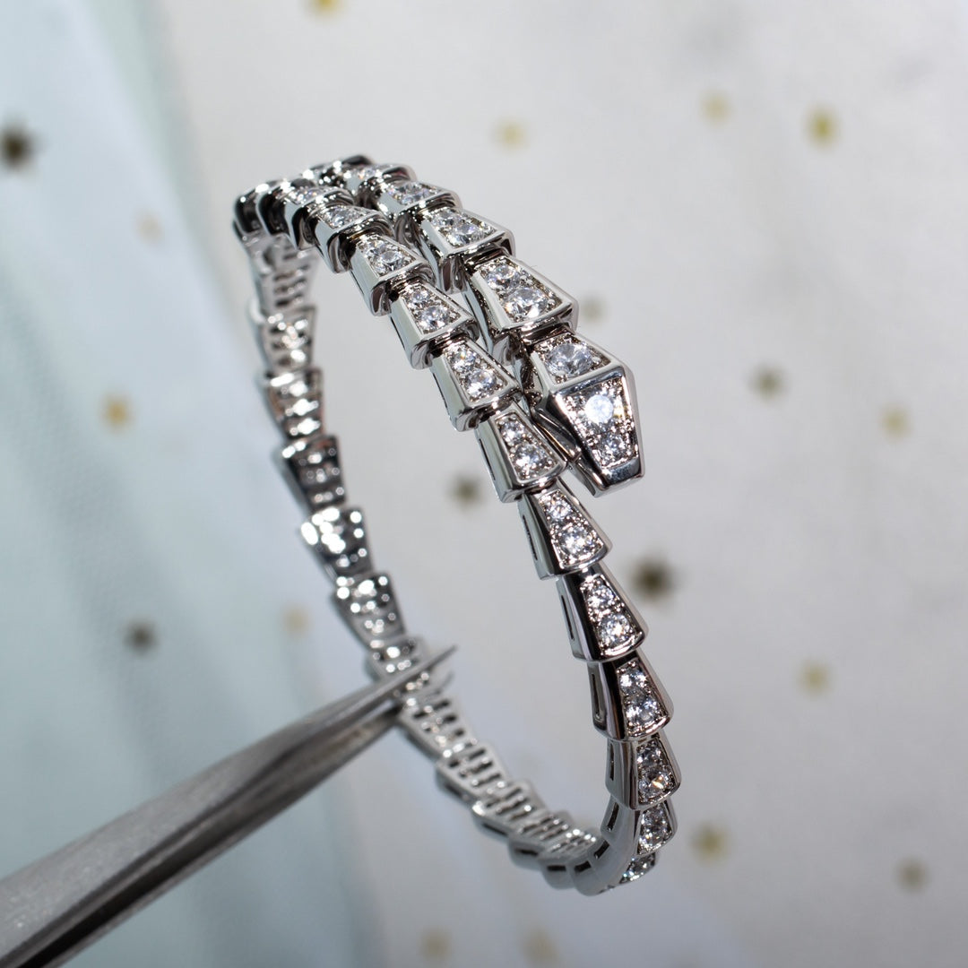 [⭐Veya]SERPENTI BRACELET 6MM SILVER DIAMOND