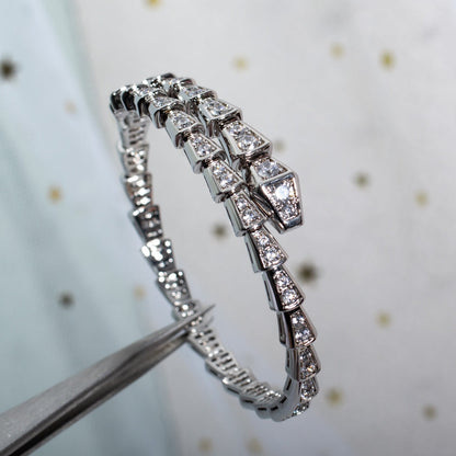 [⭐Miroze]セルペンティ ブレスレット 6MM シルバー ダイヤモンド