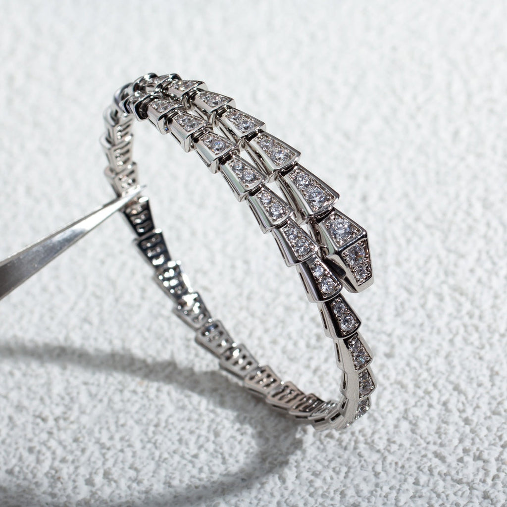 [⭐Veya]SERPENTI BRACELET 6MM SILVER DIAMOND