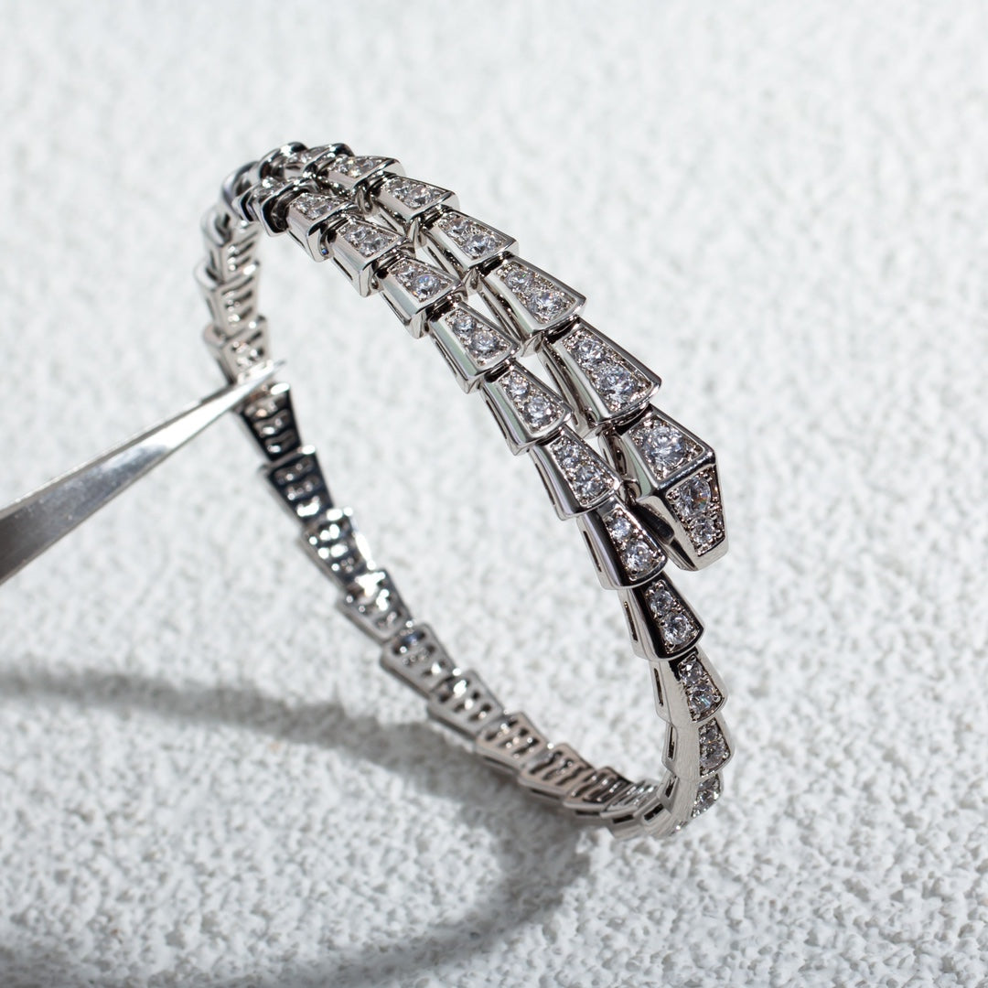 [⭐Veya]SERPENTI BRACELET 6MM SILVER DIAMOND