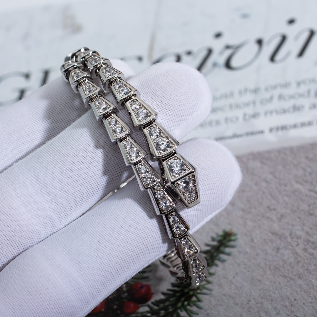 [⭐Veya]SERPENTI BRACELET 6MM SILVER DIAMOND