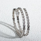 [⭐Veya]SERPENTI BRACELET SILVER DIAMOND DOUBLE ROW