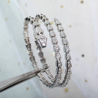 [⭐Veya]SERPENTI BRACELET SILVER DIAMOND DOUBLE ROW