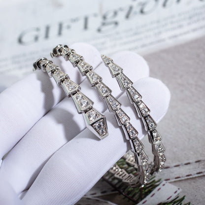 [⭐Miroze]SERPENTI BRACELET SILVER DIAMOND DOUBLE ROW