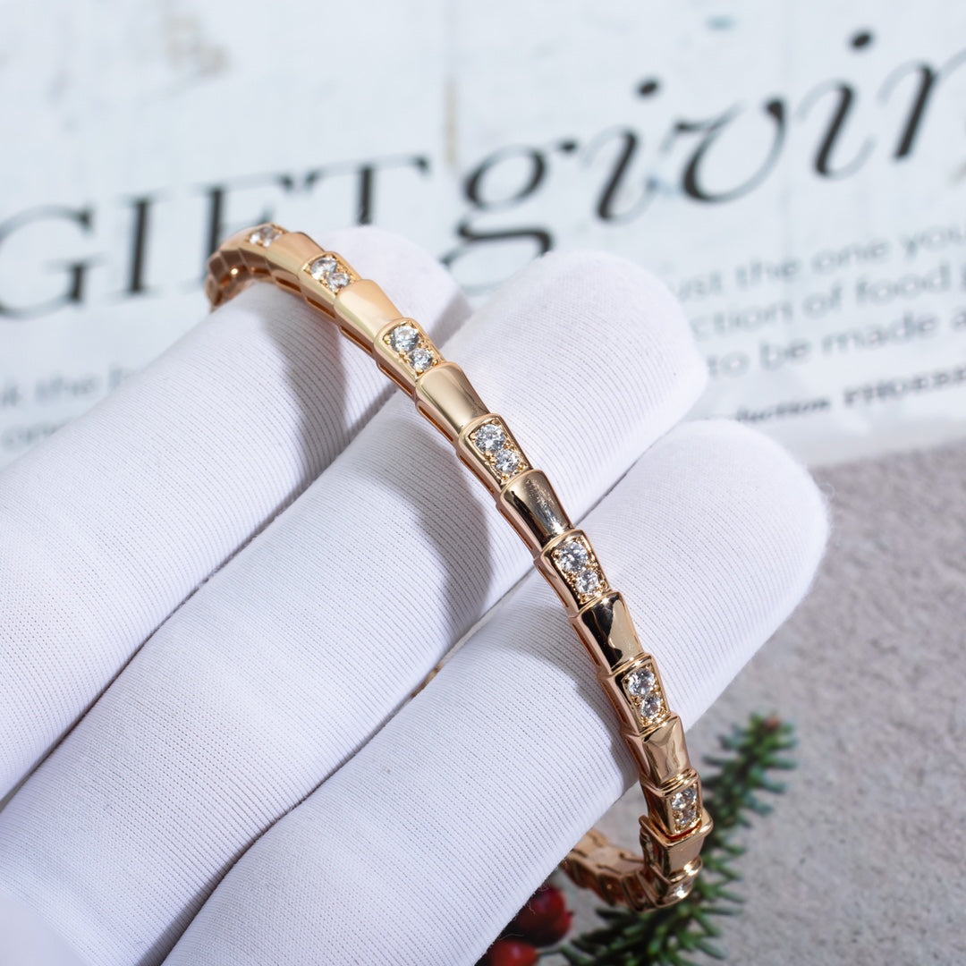 [⭐Veya]SERPENTI SMALL BRACELET PINK GOLD DIAMOND