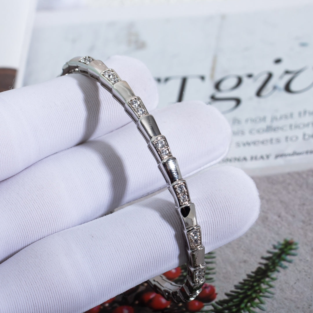 [⭐Miroze]SERPENTI BRACELET SILVER DIAMOND