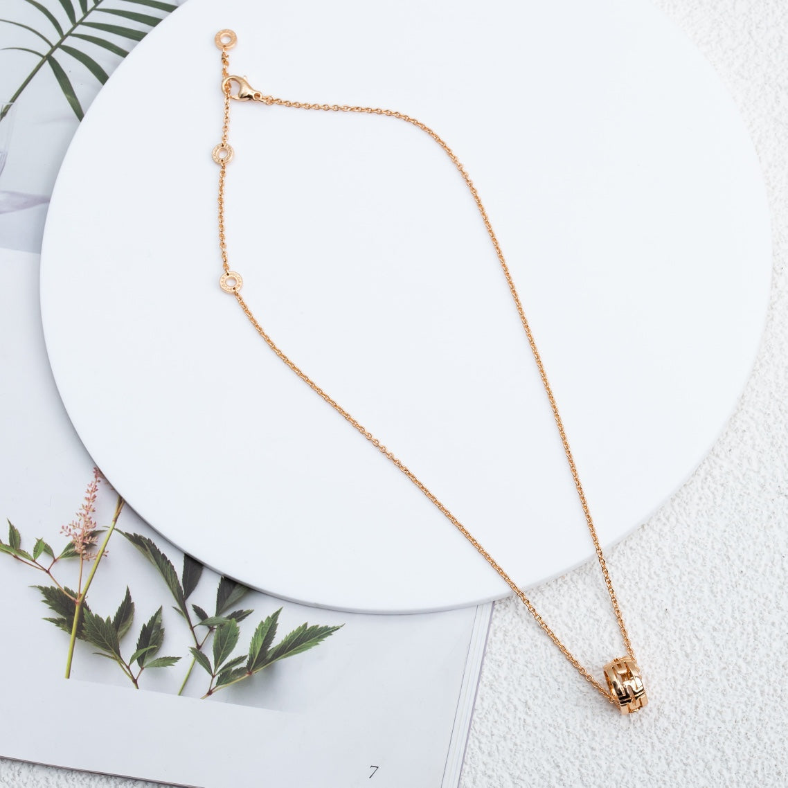 [⭐Miroze]PARENTESI NECKLACE PINK GOLD
