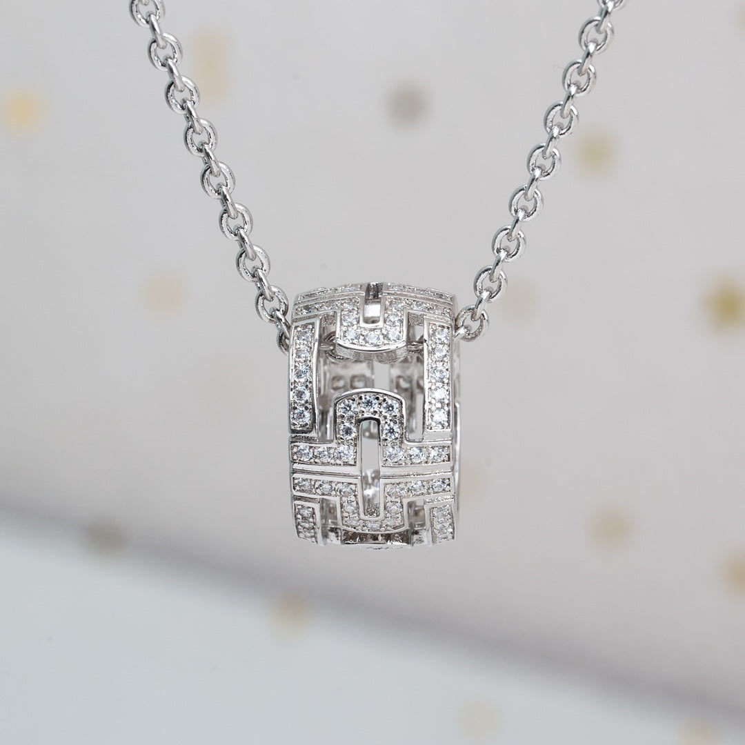 [⭐Miroze]PARENTESI NECKLACE SILVER DIAMOND