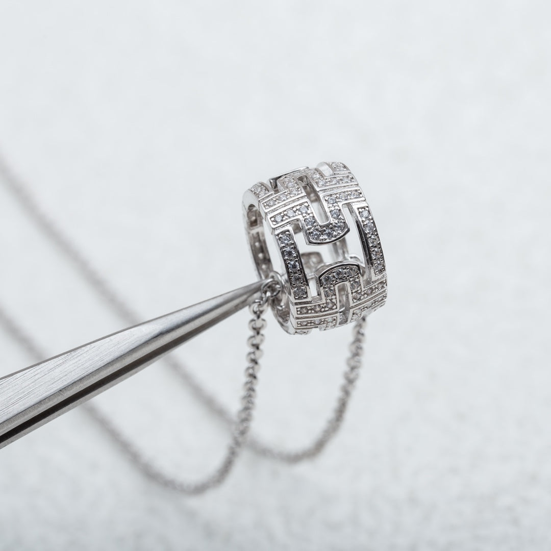 [⭐Miroze]PARENTESI NECKLACE SILVER DIAMOND