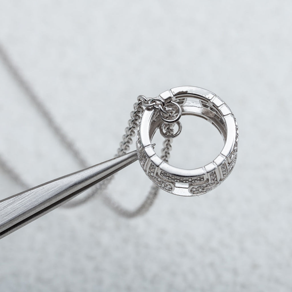 [⭐Veya]PARENTESI NECKLACE SILVER DIAMOND