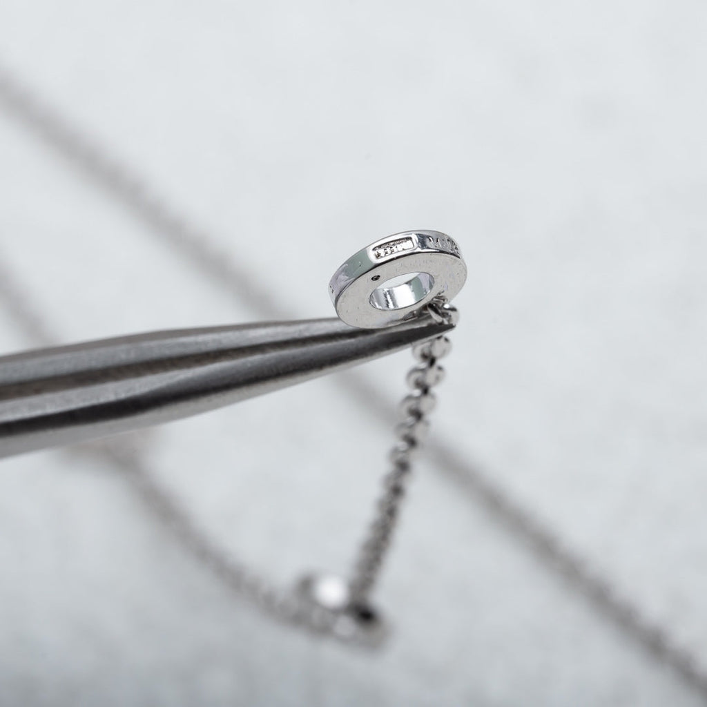 [⭐Veya]PARENTESI NECKLACE SILVER DIAMOND