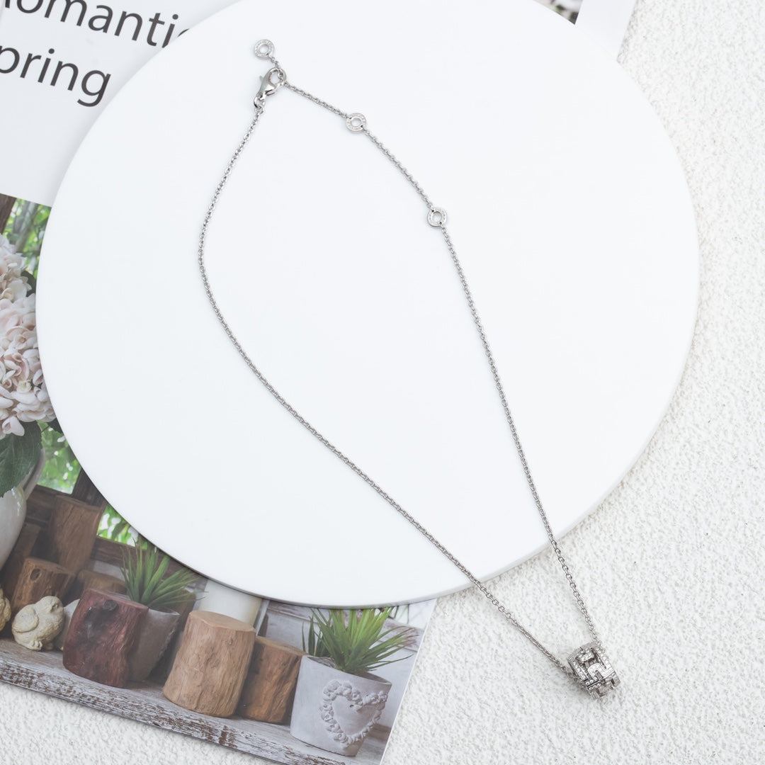 [⭐Veya]PARENTESI NECKLACE SILVER DIAMOND