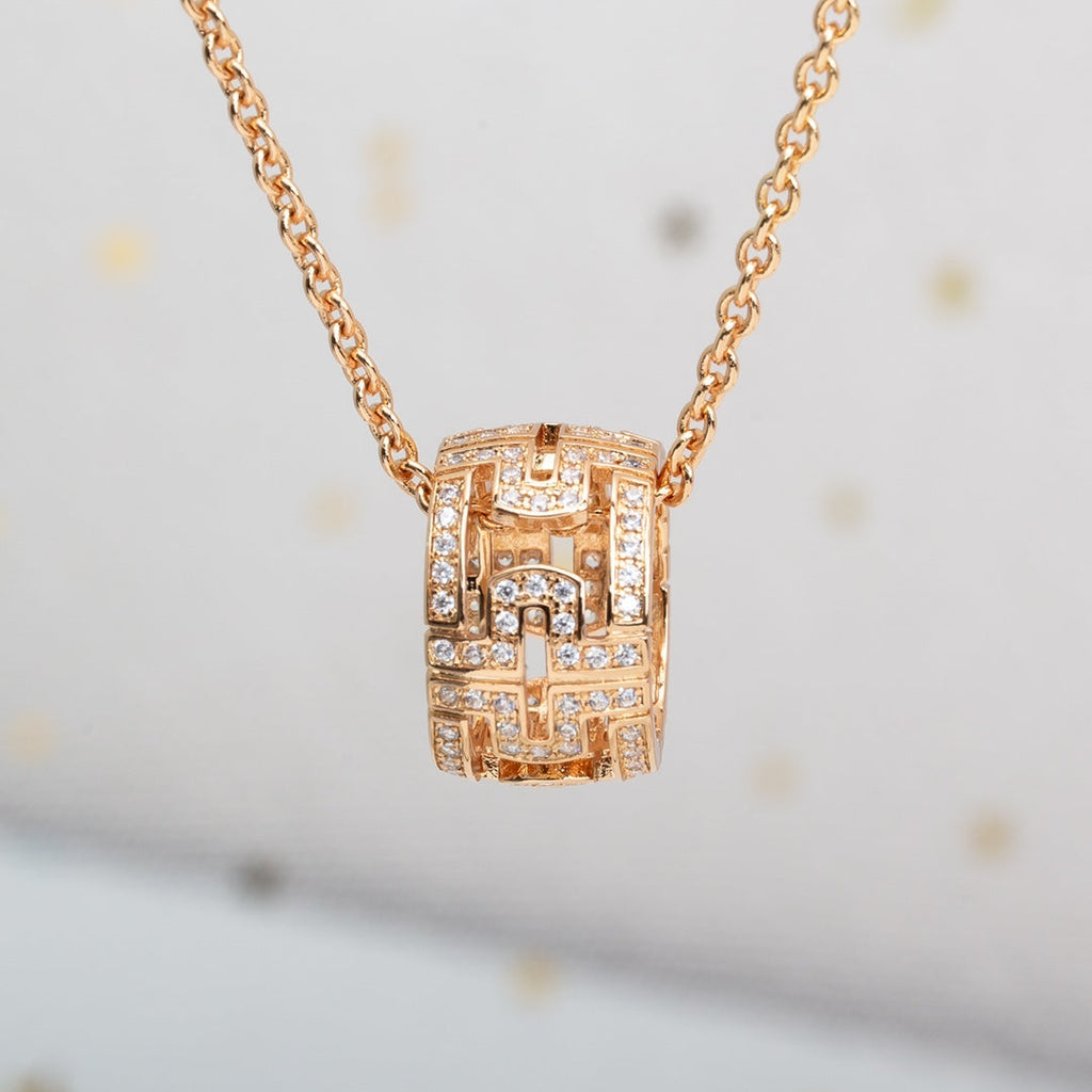 [⭐Veya]PARENTESI NECKLACE PINK GOLD DIAMOND