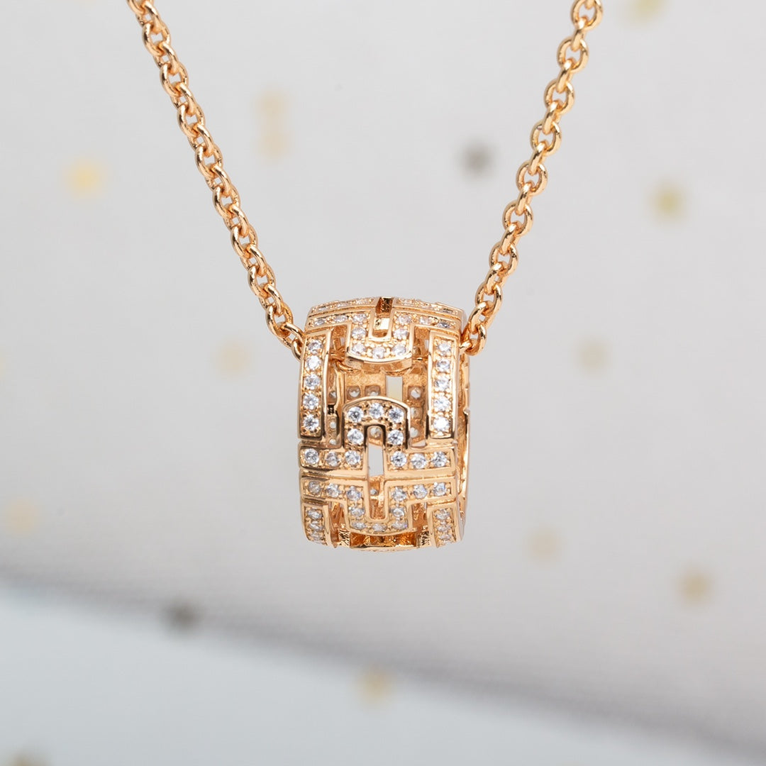 [⭐Veya]PARENTESI NECKLACE PINK GOLD DIAMOND