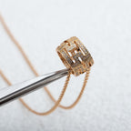 [⭐Veya]PARENTESI NECKLACE PINK GOLD DIAMOND