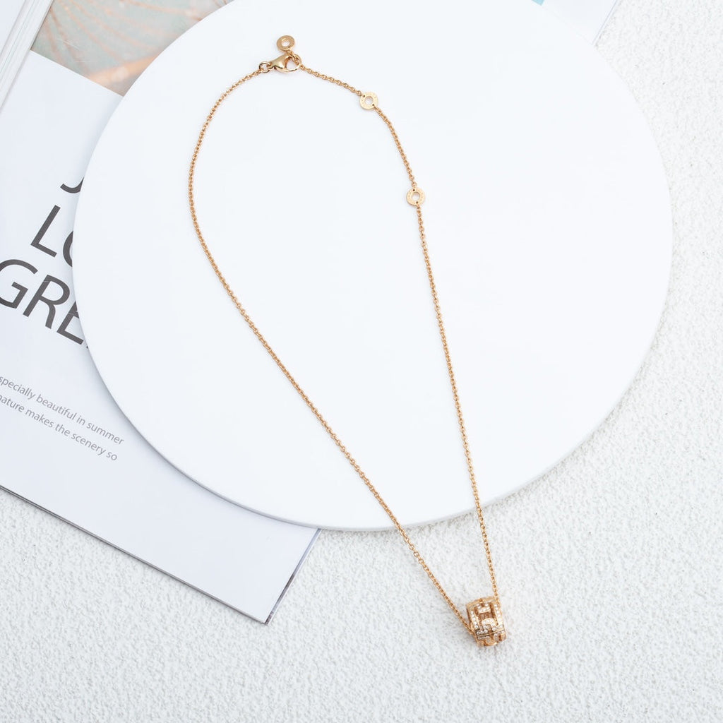 [⭐Veya]PARENTESI NECKLACE PINK GOLD DIAMOND