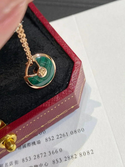 [⭐Miroze]AMULETTE ROSE GOLD MALACHITE NECKLACE
