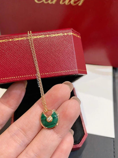 [⭐Miroze]AMULETTE ROSE GOLD MALACHITE NECKLACE