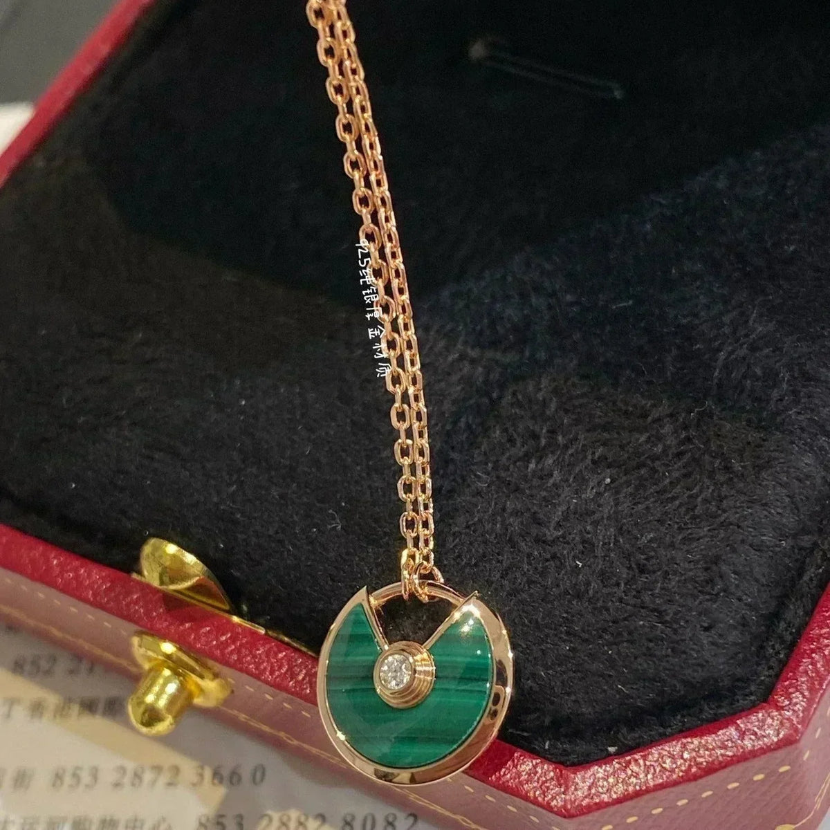 [⭐Miroze]AMULETTE ROSE GOLD MALACHITE NECKLACE