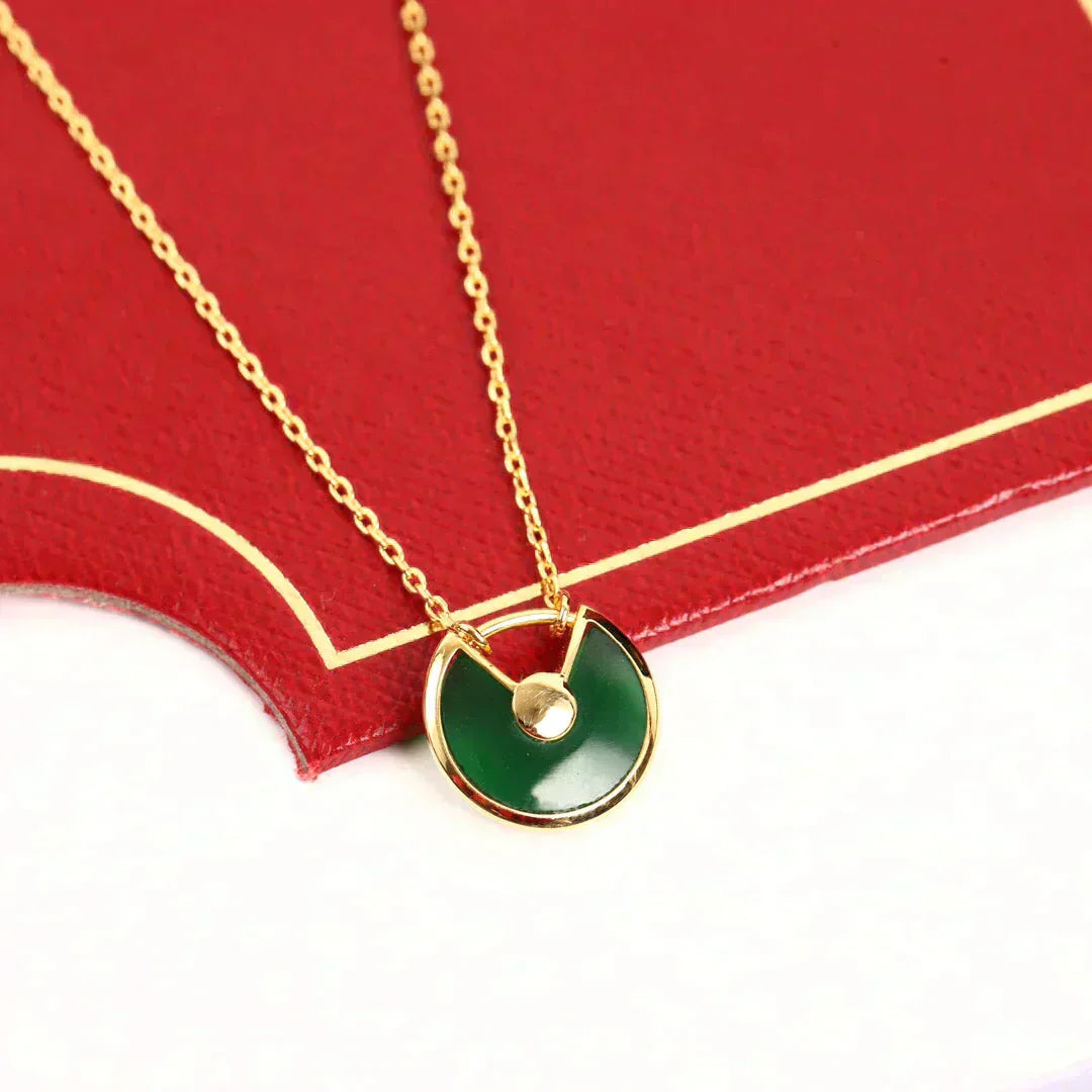 ⭐Miroze AMULETTE GOLD MALACHITE NECKLACE