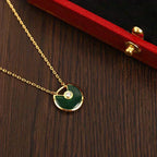 ⭐Miroze AMULETTE GOLD MALACHITE NECKLACE