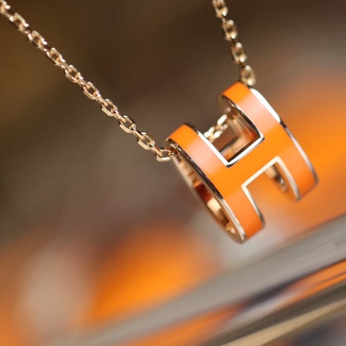 [⭐Miroze]POP H PEDANT PINK GOLD
