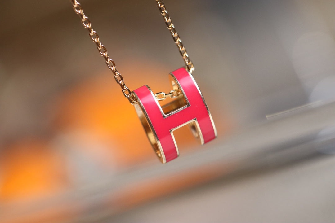 [⭐Miroze]POP H PEDANT PINK GOLD