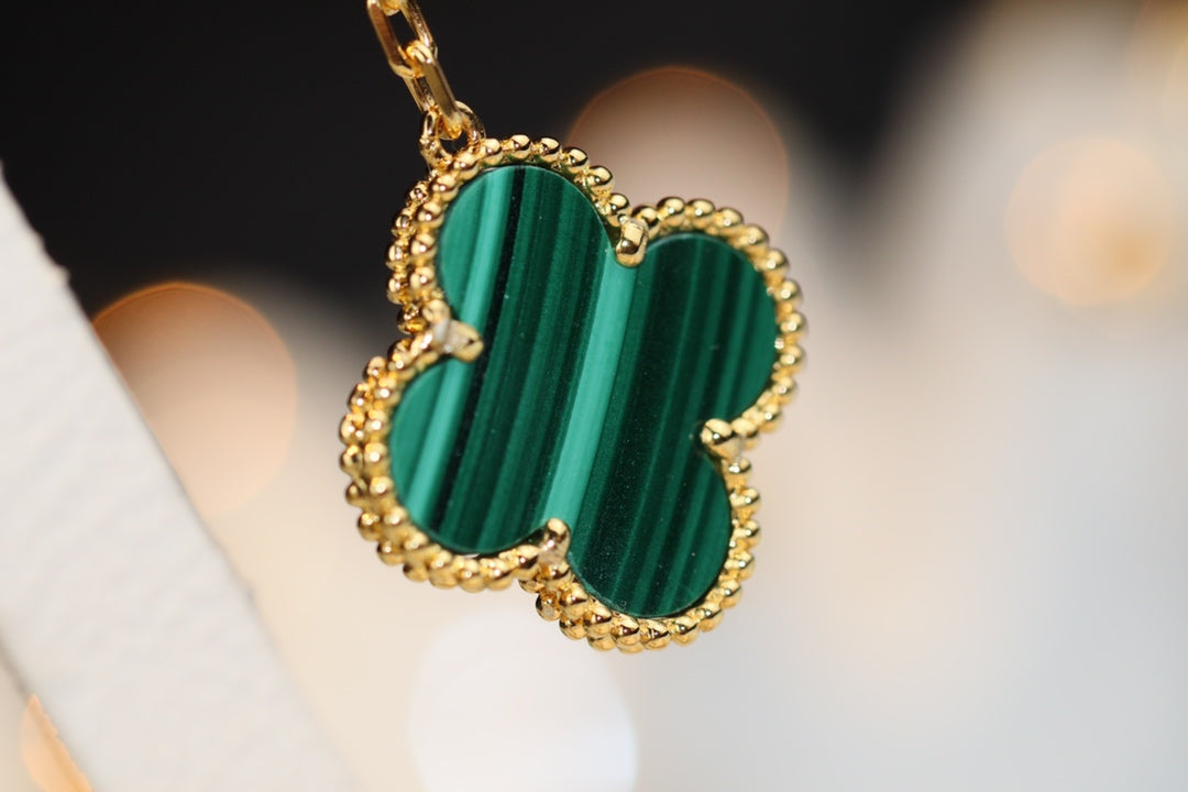 [⭐Miroze]クローバーピアス ゴールド マラサイト ダイヤモンド 3モチーフ