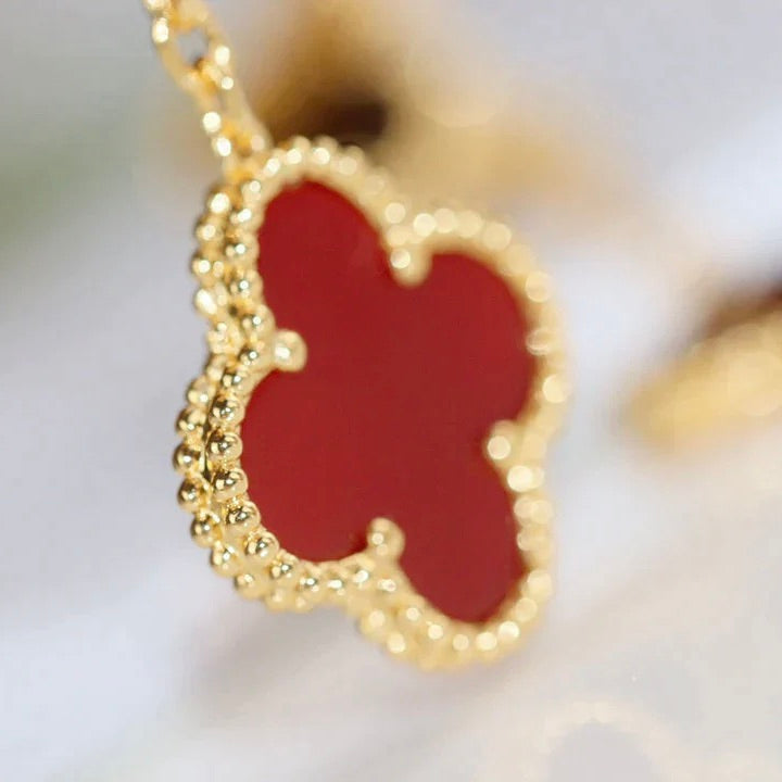 [⭐Miroze] CLOVER  2 MOTIF  TIGER EYE CARNELIAN EARRINGS