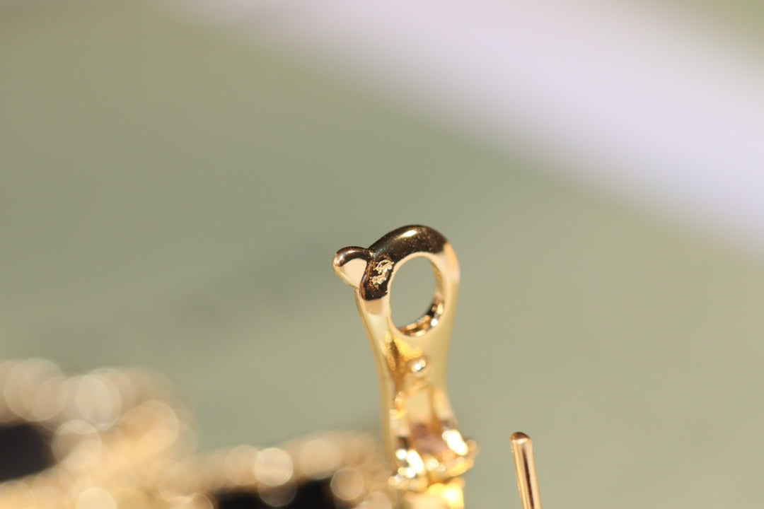 ⭐Miroze CLOVER EARRINGS GOLD ONYX MOP 3 MOTIF