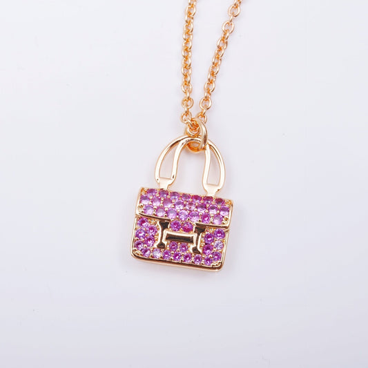 [⭐Miroze]CONSTANCE PEDANT PURPLE DIAMOND NECKLACE